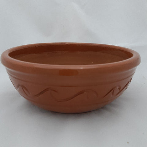 carved ceramic brown flower pot, plant pot