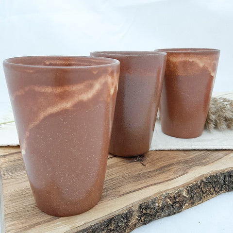 brown ceramic cup, handmade pottery