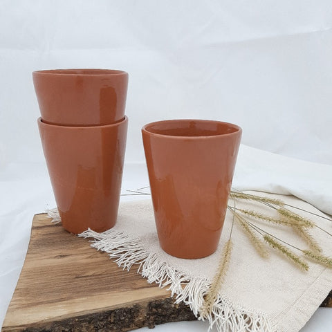 handmade ceramic light brown cup