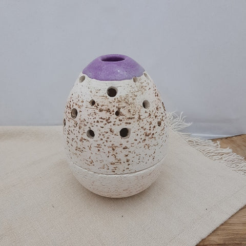 handmade ceramic tea light holder egg
